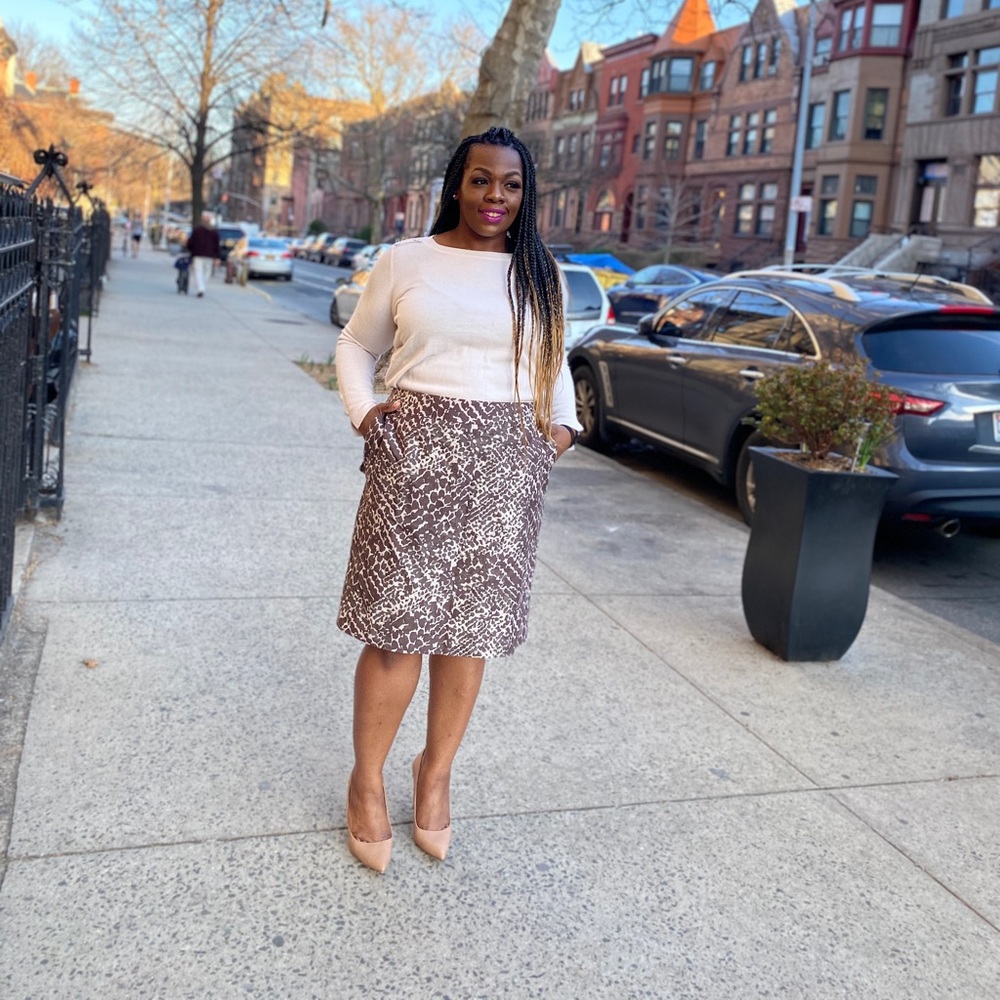 Pebble Print Pencil Skirt